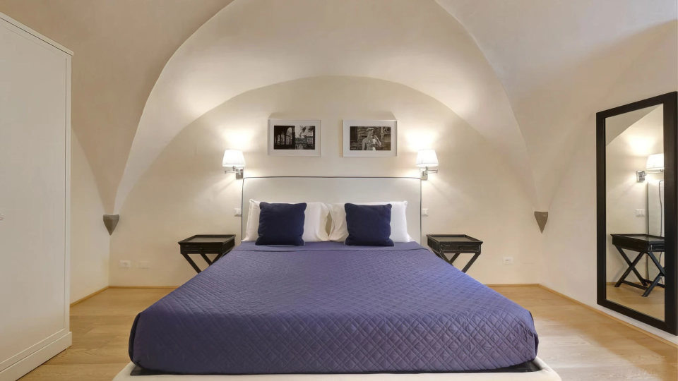 Master bedroom suite with vaulted ceiling
