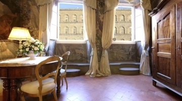 Blick aus den Zimmern auf den Palazzo Pitti