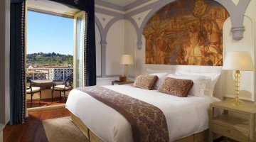 Master bedroom with terrace of the grand deluxe palaz suite