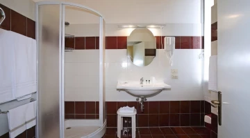 Private bathroom with shower cubicle