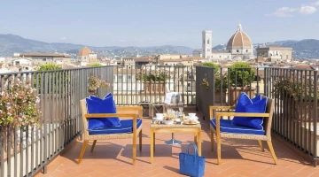 Blick auf Florenz von der Terrasse der Dachterrassen-Suite