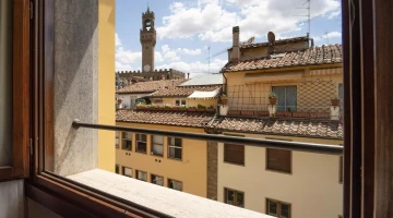 Vista dalla finestra di una camera