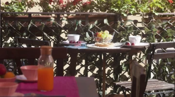 Breakfast served on the balcony