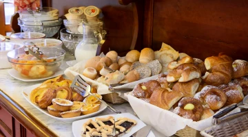 Breakfast buffet with sweet products
