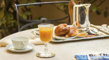 Italian breakfast on the private patio