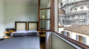 Classic room with cathedral view