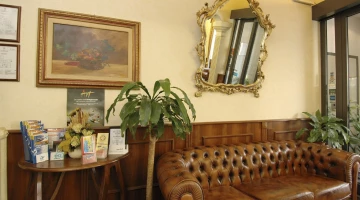 Hall with leather sofa