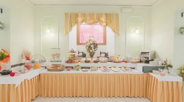 Sweet and savory breakfast buffet