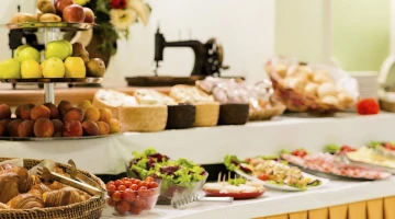 Sweet and savory breakfast buffet