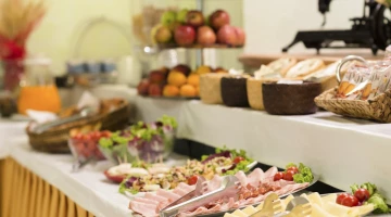 Sweet and savory breakfast buffet