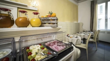Sweet and savory breakfast buffet