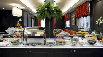 Buffet counter with breakfast