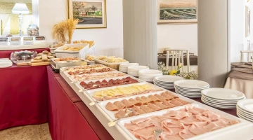 Savoury food at the buffet