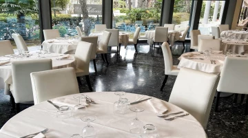 Restaurant room set up for meals
