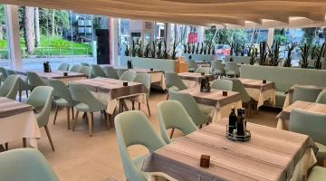 Restaurant with glass windows