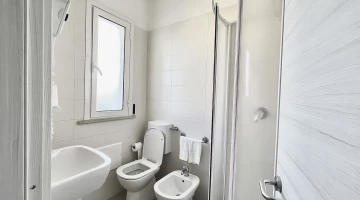 Private bathroom with shower box