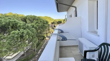Private balcony with table and chairs