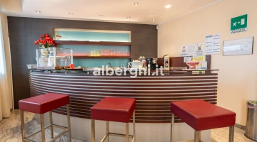 Bar counter with seats