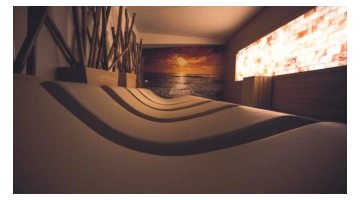 Relaxation area loungers in the spa