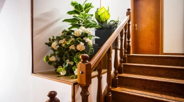 Stairs to access the floors