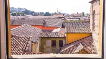 Vue depuis la chambre toits rouges
