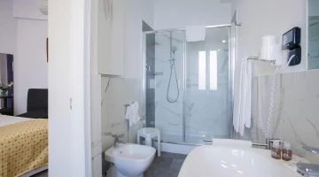 Bathroom with shower box