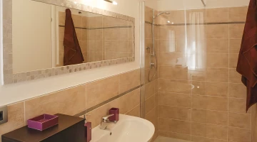 Private bathroom with shower box