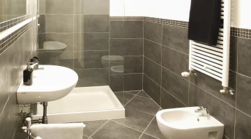 Private bathroom with shower box