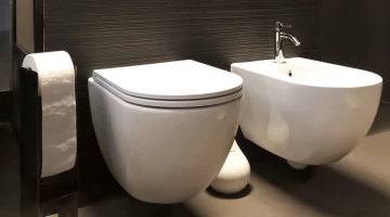 Bathroom in concrete room