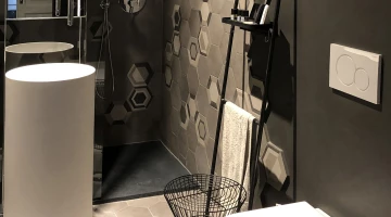 Bathroom with shower box in carbon room