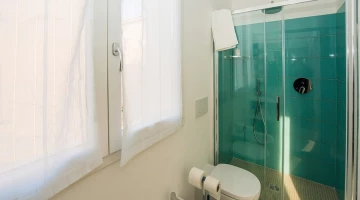 Bathroom with large niche shower