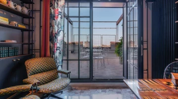 Salon commun avec terrasse extérieure