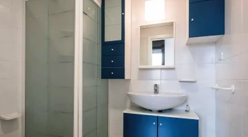 Bathroom with shower box