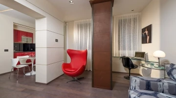 Kitchen and living area in Luxury Apartment