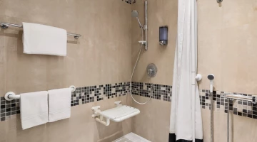 Bathroom with toilet facilities for disabled people