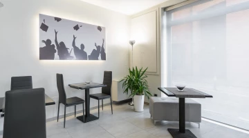 Tables in the bar area