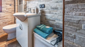 Bathroom with hair dryer