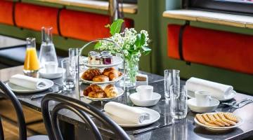 Breakfast served at the table