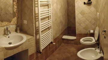 Private bathroom with shower cubicle