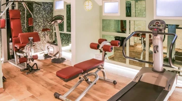 Gym with fitness equipment