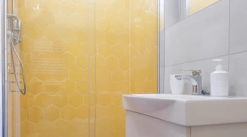 Bathroom with shower box