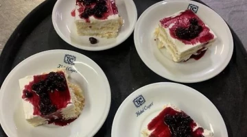 Menu with desserts