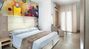 Double room with modern decorations