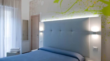 Detail of double bedroom bed