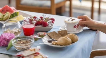 Breakfast at the table