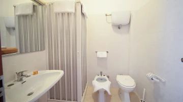 Private bathroom with shower cubicle