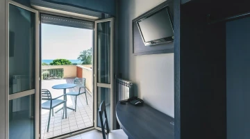 Balconies with tables and chairs