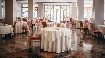 Panoramic restaurant room