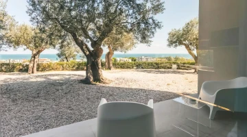 Private patio with sea view