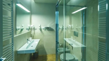 Private bathroom with shower cubicle